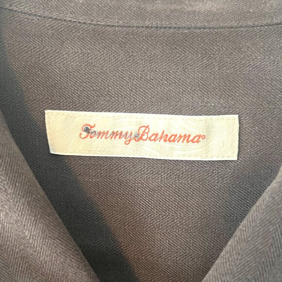 Tommy Bahama Brown 100% Silk Short Sleeve Shirt! - Picture 3 of 16